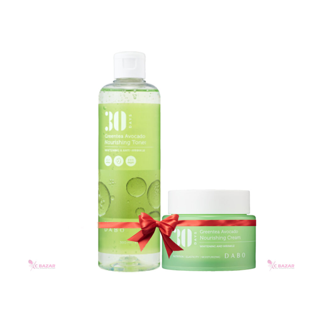 Dabo 30 Days Greentea Avocado Nourishing Toner & Cream - Combo