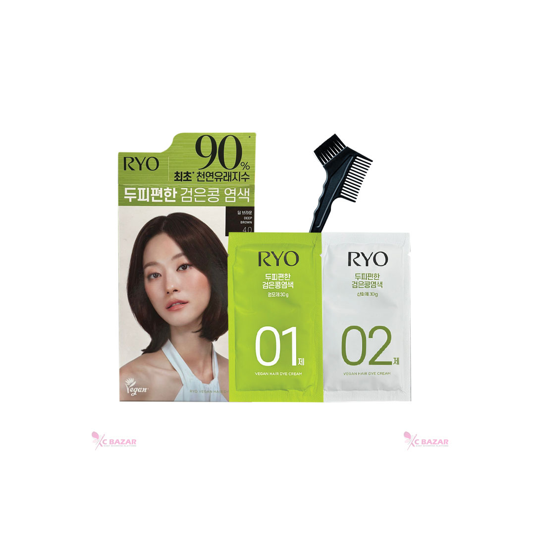 RYO Vegan Hair Dye Cream ( Deep Brown-4.0)