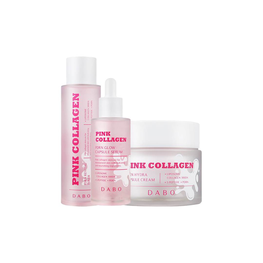 Dabo Pink Collagen PDRN Cream, Serum & Toner – Combo